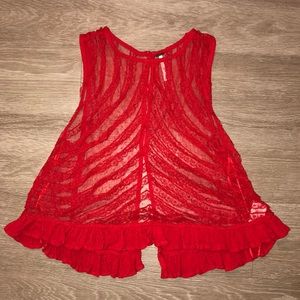 Free people lace festival crop top